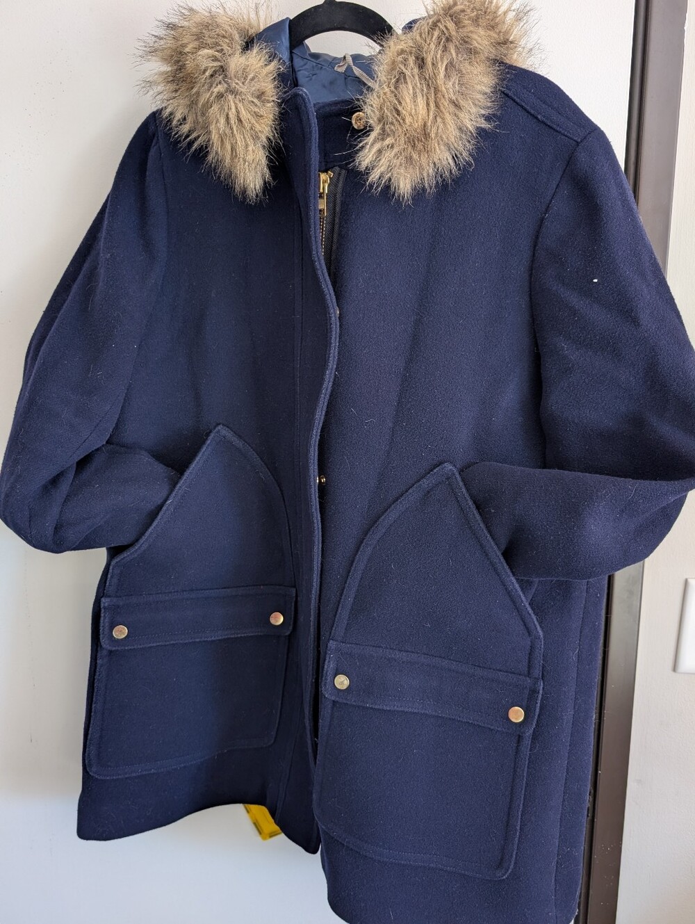 J Crew Wool Blend Navy Coat